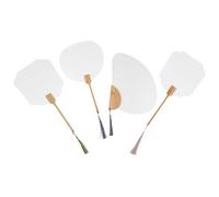 ibasenice Abanicos de Mano Clásicos para Pintar, 4 Piezas en Papel Blanco, Diseño en Blanco para Bricolaje, Mejora la Creatividad y Habilidad Manual Varios estilos