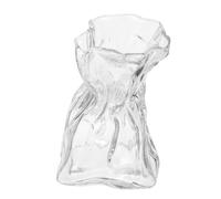 ibasenice Adornos de jarrón de Vidrio de Papel Plisado florero hogar conformado Irregular jarrones contenedor de Flores Transparente Recipiente de Flor de Vidrio Maceta de Cristal