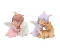 ibasenice Adornos para Tartas No Comestibles de Ángel, Decoración Creativa para Pastel de Cumpleaños, 2 Piezas, Material Ecológico Seguro, Adecuado para Fiestas y Decoración Infantil