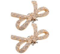 ibasenice Adornos para Zapatos Lazos de Gemas de Imitación Clip de Zapato Extraíble Dorado Hebillas Desmontables para Decoración de Bodas y Fiestas