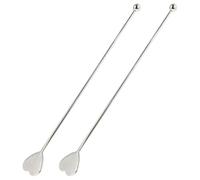 ibasenice Agitadores de Bebidas y Paquete de 2 Piezas de Acero Inoxidable Palitos para Mezclar Cócteles Diseño Delicado para Restaurantes y Eventos Reutilizable