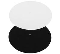 ibasenice Alfombrilla Antideslizante y Antivibración De Fieltro Para Tocadiscos, Protección Doble Para Discos De Vinilo y Plato Giratorio, Suave, Lavable, 2 Cm, Juego De 2 Piezas (negro y Blanco