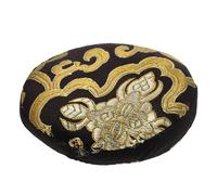 ibasenice Almohadilla para Cuenco Tibetano Negra y Dorada 10 Cm Soporte Flexible para Cuencos de Sonido Budistas Accesorio Decorativo para Templo y Hogar Suministros