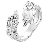 ibasenice Anillo Ajustable Alas de Ángel Plata Joyería Estética para Adolescentes Accesorio de Alas para Mujer Diseño Único y Elegante para Obsequio