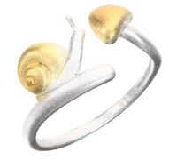 ibasenice Anillo Ajustable de Hongo Decoración de Caracol, Diseño Abierto para Mujer y Chica Adolescente, Joya de Moda para Boda y Compromiso, Anillo de Dedo Único y Seguro para Piel