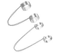 ibasenice Anillo de Cadena Punk para Mujer Conjunto de Anillos Abiertos de Aleación Joyería de Moda para Fiestas y Uso Diario