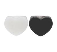 ibasenice Anillo de Dedo Corazón Retro Blanco de Acrílico, 2 Piezas | Diseño Creativo y Estiloso, para Fiesta y Graduación, Joyería Decorativa