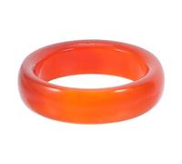 ibasenice Anillo de Jaspe Rojo Banda Lisa Natural Elegante y Sencillo para Mujeres y Niñas Uso Diario y Festivo