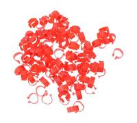 ibasenice Anillos de Plástico Rojo 100 y Cómodos Resistentes al Frío y Separación de Razas para Identificación de Patas de Aves de Corral para Operaciones Avícolas