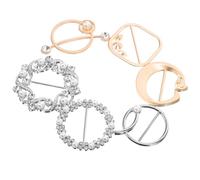 ibasenice Anillos y Hebillas Decorativas para Camiseta Gemas de Imitación Metalizados, Clips de Pinza para Bufandas y Corbatas, Accesorios Moda Mujer para Eventos y Uso Diario, Set 6
