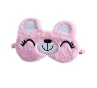 ibasenice Antifaz Infantil de Peluche con Diseño de Oso Rosa Máscara de Sueño Suave y Ligera para Banda para Dormir y Maquillaje Bloquea la Luz para Siestas y Viajes