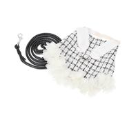ibasenice Arnés con Correa para Conejo Conejito Chaleco Decorativo para Mascotas Ropa Cómoda y Lavable para Conejos Pequeños Accesorios para Paseo y Disfraces De Talla s Negra y Blanca