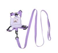 ibasenice Arnés Tipo Mochila para Perros y Gatos Pequeño Correa De Poliéster Ajustable, Talla s para Mascotas De 3-7 Lbs, Color Púrpura Diseño De Conejito, Adecuado para Paseos y Exteriores