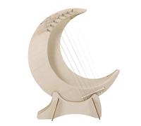 ibasenice Arpa Portátil de Madera Beige 7 Cuerdas, Diseño en Forma de Luna, Tono Cálido y Fácil de Transportar para Principiantes y Amantes Música