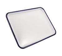 ibasenice Bandeja Rectangular de Esmalte Blanco para Horno Multifuncional Superficie Lisa y Fácil de Limpiar Adecuado para Cocina y Hornear