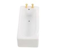 ibasenice Bañera de la casa del bebé Accesorios para casa de muñecas Accesorios para el baño de la casa en Miniatura Muebles de baño en Miniatura Figura de Mini bañera Ducha cerámica Blanco