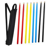 ibasenice Baquetas de Madera de Arce Antideslizantes 4 Pares 7A para Niños y Adultos Baquetas de Práctica para Batería Incluye Bolsa de Almacenamiento Ideales para Principiantes y Profesionales