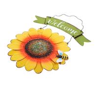 ibasenice Bienvenido Lista De Estilo Rústico Decoración Colgante Para Puerta De Entrada Letrero De Bienvenida Para Exteriores Girasoles Para Decorar El Porche Delantero Primavera y Verano