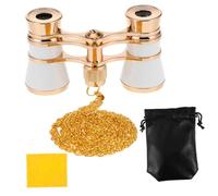 ibasenice Binoculares Metálicos Portátiles con Cadena para Ópera y Caza Diseño Vintage Elegante con Funda Protectora y Bolsa de Almacenamiento Prismáticos Compactos para Espectáculos y