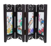 ibasenice Biombo Plegable Pequeño para Escritorio, Adorno de Pantalla Arte Tradicional Chino, Panel Biombo Sobremesa Estilo Antiguo, Decoración Hogar y Dormitorio, Modelo Decorativo