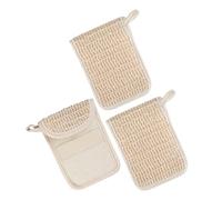 ibasenice Bolsa de Jabón Exfoliante de Algodón y Lino Beige Pack de 3 Unidades Prácticas y Duraderas con Capacidad de y Exfoliación Corporal para Baño y