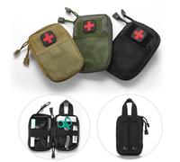 ibasenice Bolsa Médica Táctica Negra Molle Bolso de Primeros Auxilios Portátil Bolsillo de Almacenamiento para Emergencia Bolsa Compacta para Viajes Camping y Actividades al Aire Libre