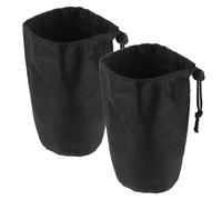 ibasenice Bolsas Organizadoras Cordón Ajustable de Tela Oxford Negra Tamaño Pequeño 11 CM Diámetro X 20 CM Alto 2 Piezas para Guardar Ropa Mochileros y Viajes al Aire Libre