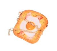 ibasenice Bolso Bandolera Mini Cadena para Mujer Bolso Pequeño Forma de Tostada Huevo y Tocino Compacto y Portátil para Móvil y Objetos Personales