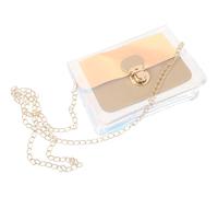 ibasenice Bolso Bandolera Transparente para Mujer Cadena Plateada Tamaño Pequeño Material Plástico Tipo Gelatina Bolso Cruzado Moderno para Uso Diario y Eventos
