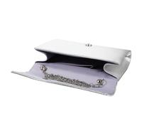 ibasenice Bolso de Noche Elegante para Mujer Monedero Tipo sobre Plata Billetera de Moda Portátil para Fiestas y Eventos Nocturnos