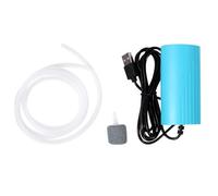ibasenice Bomba de Aire para Acuario Mini USB Silenciosa, Bomba de Oxígeno Portátil Azul, Compresor de Aire Consumo para Peceras y Pesca, Uso en Hogar y Exterior