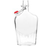 ibasenice Botella de licor de vidrio 500ml con cierre hermético para jugos y bebidas, reutilizable y fácil de limpiar, ideal para fiestas y uso en hogar