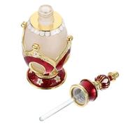 ibasenice Botella de Perfume Decorativa Vintage de Vidrio Rojo 25 Ml, Frasco Árabe Rellenable para Aceites Esenciales y Colonia, Frasco Decorativo Adecuado para Hogar y Viajes