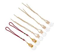 ibasenice Botellas De Perfume Para Coche 6 Piezas De Cristal y Madera Colgantes Decorativas Ajustables Para Ambientar Interior De Vehículo Uso Personal y Obsequio