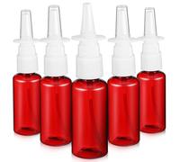 ibasenice Botellas Rellenables Duraderas Set de 5 Botellas de Spray Pequeñas de Plástico Pet de 30 Ml en Color Rojo Ideales para Perfume o Soluciones Nasales para Perfume o Soluciones