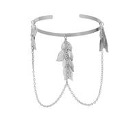 ibasenice Brazalete Ajustable para Mujer Cadena de Hierro y Borlas Geométricas Diseño Vintage de Hoja Adecuado para Fiestas y Uso Diario 15X82X1 CM