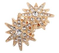 ibasenice Broche de Botón Metálico Dorado Estrella de Seis Puntas, Pin de Cuello para Hombre, Cubiertas de Botones Gemas de Imitación para Camisa y Chaqueta, Accesorio Brillante para Ropa