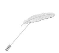 ibasenice Broche de Corbata Hoja para Hombre, Aleación de Zinc Resistente, Alfiler de Traje Elegante para Camisa y Negocio, Accesorio de Moda para Eventos Formales, Color Plateado