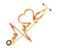 ibasenice Broche de Estetoscopio con Diseño Creativo Forma de Corazón con Incrustación de Diamantes Accesorio Único para Enfermeras y Profesionales Médicos Pin de Moda para Mujer Regalo