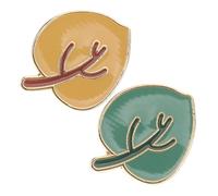 ibasenice Broche de Hoja Creativo y Alfiler de Solapa en Aleación de Zinc, 2 Piezas (verde y Amarillo), Accesorio para Mujer, Decoración Versátil para Ropa, Bufandas y Mochilas