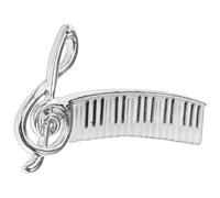 ibasenice Broche de Nota Musical de Piano Pequeño, Broche de Solapa de Metal Plateado, Pin de Solapa para Mujer, Accesorio de Aleación de Zinc, Complemento Elegante para Ropa y Fiesta