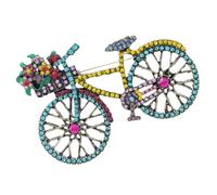 ibasenice Broche Decorativo de Metal Diseño de Bicicleta y Pedrería Pin de Solapa para Bufandas y Sombreros en Fiestas