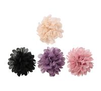 ibasenice Broche Floral Decorativo de Tela 4 Piezas Broches de Flores Artificiales para Mujer Colores Rosa Negro Marfil y Púrpura Accesorios para Boda Banquete y Fiesta