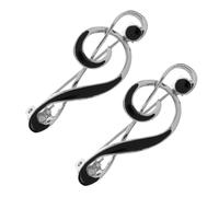 ibasenice Broche Musical Pin de Solapa Creativo de Aleación de Zinc, Diseño de Nota Musical Retro, 2 Piezas Plateadas, Accesorio Unisex para Traje y Camisa en Eventos Formales
