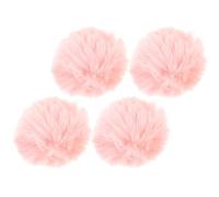 ibasenice Broche Pequeño Pompones de Lana Sintética Rosa Pastel, Accesorio Decorativo para Ropa y Sombreros, 4 Piezas de 8 Cm para Manualidades DIY y Moda Femenina