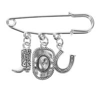 ibasenice Broche Pin para Ropa Mujer Estilo Vaquero Oeste, Alfiler de Seguridad Diseño de Sombrero Vaquero y Botas, Accesorio Metálico para Cárdigan, Bufanda y Vestido, Complemento Vintage