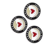 ibasenice Broche Redondo de Aleación para Solapa 3 Piezas de Voluntario Alfiler de Pecho Decorativo para Ropa Accesorio Versátil para Bodas Fiestas y Ceremonias Color Color Aleatorio