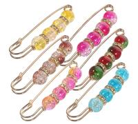 ibasenice Broches de Perlas para Mujer 6 Piezas Colores Pastel Imperdibles para Ropa y Chal Broche Decorativo Desmontable para Suéter Camisa Accesorio de Moda