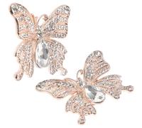 ibasenice Broches para Zapatos con Forma de Insecto y Gemas de Imitación Clips Decorativos Metálicos Dorados para Tacones 1 Par para Boda Fiesta y Uso Diario