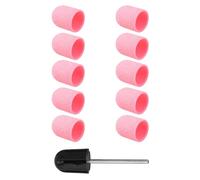 ibasenice Cabezal para Pulir Uñas Rosa de Plástico, Gorro de Arena para Manicura Rust-proof Fácil de Usar, Paquete de 10 Piezas para Decoración y Cuidado de Uñas